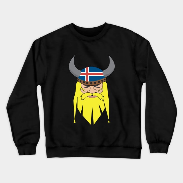 Icelandic viking Iceland flag Crewneck Sweatshirt by ayelandco